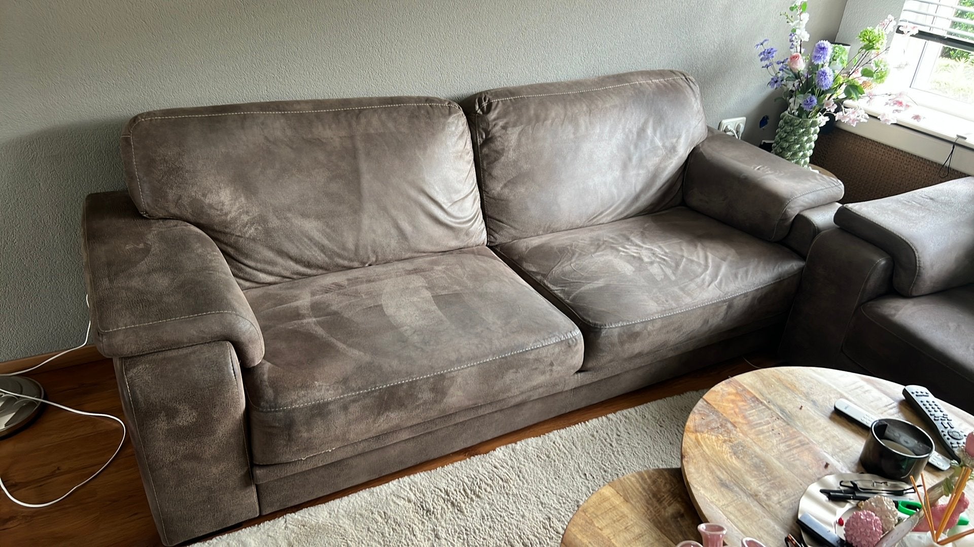 Bankstel 2 en 2,5 sits, Huis en Inrichting, Banken | Bankstellen, Ophalen, Gebruikt, 75 tot 100 cm, Rechte bank