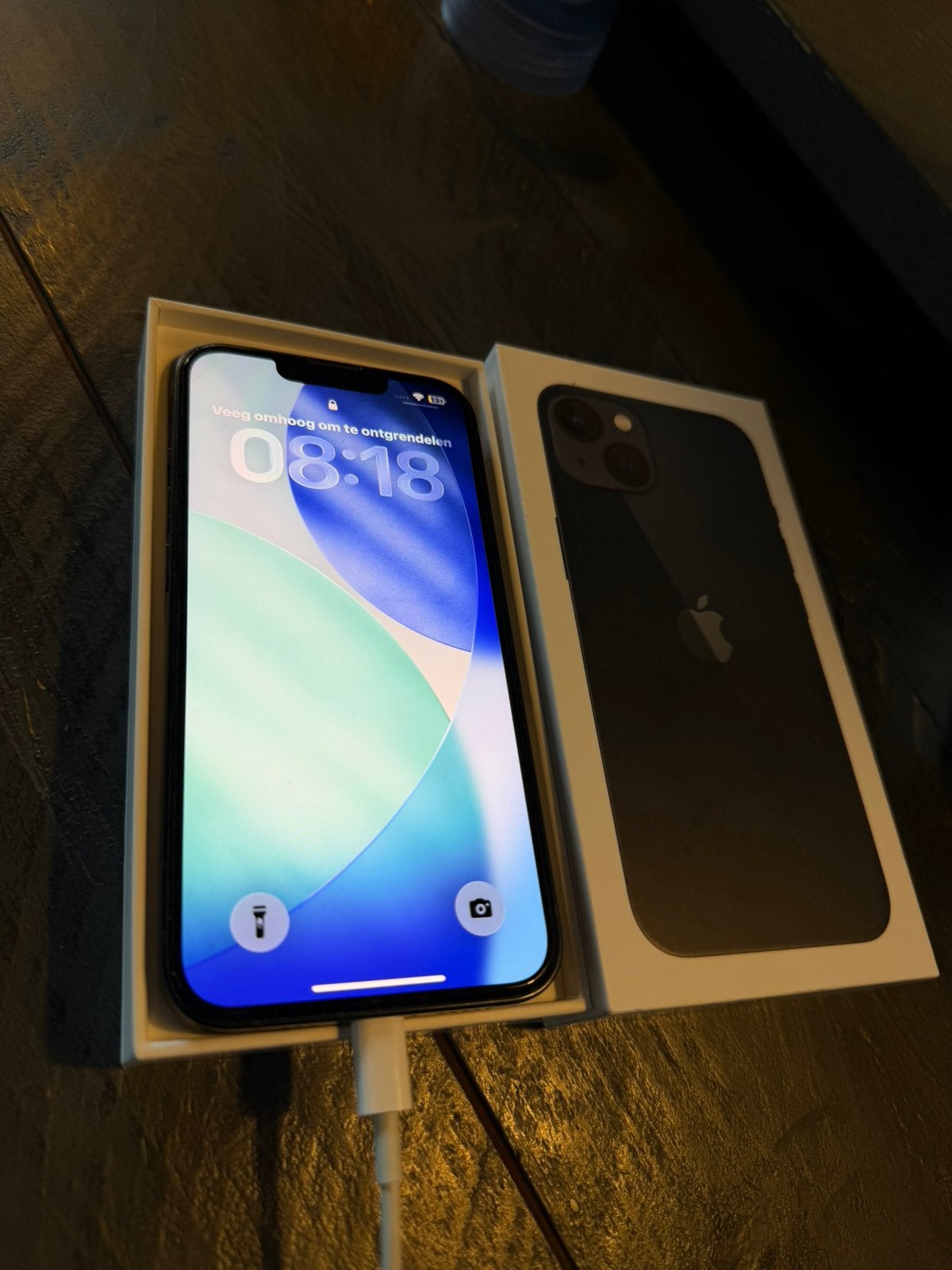 Apple iPhone 13 256GB Midnight Nette staat + originele doos, Telecommunicatie, Mobiele telefoons | Apple iPhone, 75 %, Zwart, IPhone 13