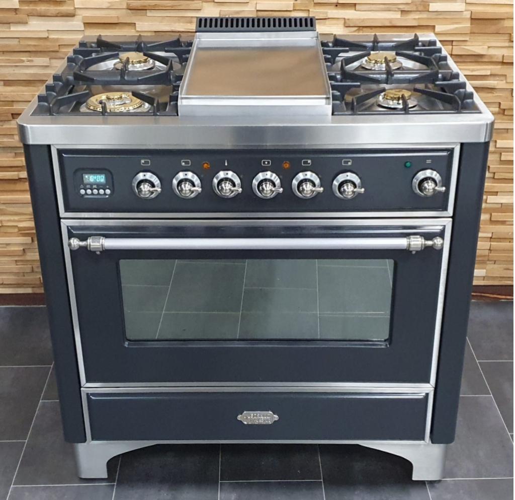 🔥Luxe Boretti Majestic Fornuis 91cm antraciet + rvs frytop, Niet ingevuld, 60 cm of meer, Niet ingevuld, Ophalen of Verzenden