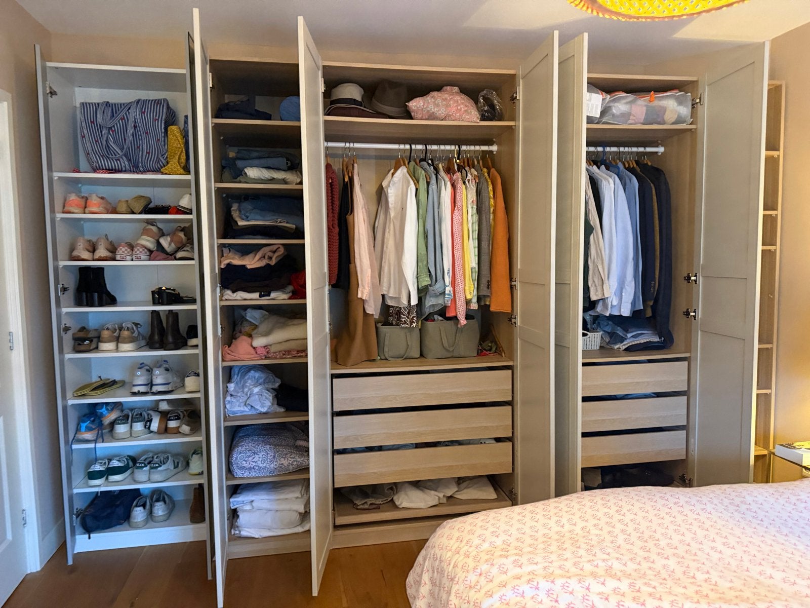 Ikea Pax-kasten met hang en opbergruimte, Huis en Inrichting, Ophalen, 200 cm of meer, Zo goed als nieuw, Met lade(s)