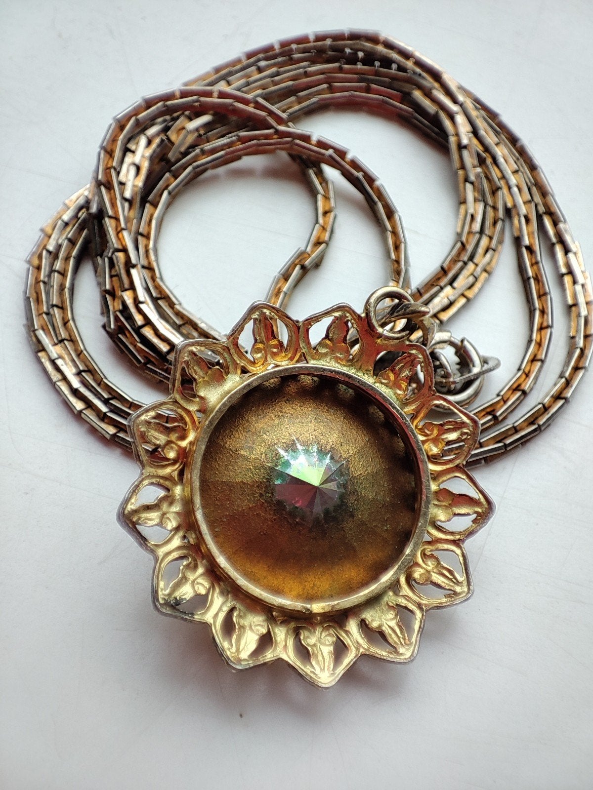 Swarovski Aurora Borealis Noorderlicht hanger en ketting, Sieraden, Tassen en Uiterlijk, Kettinghangers, Ophalen of Verzenden