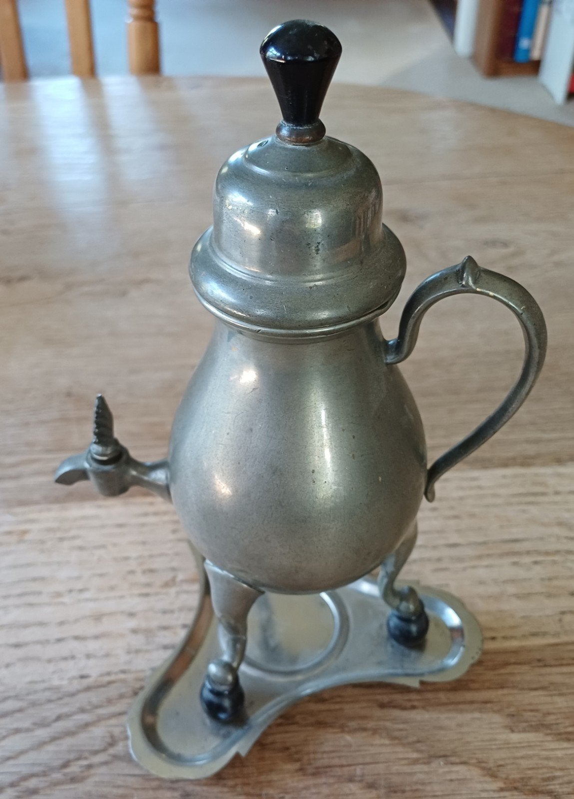 Antieke tinnen mini koffiepot met tapkraan, Ophalen of Verzenden