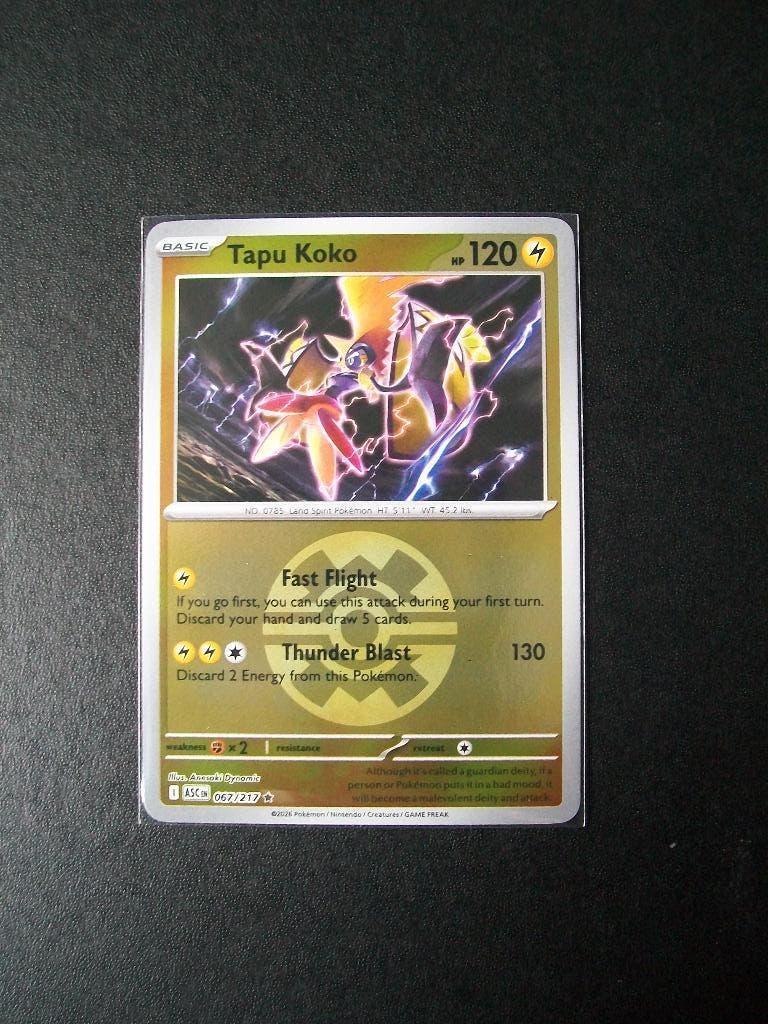 2072. Nieuwe Pokemon Kaart holofoil TAPU KOKO HP 120 067/217, Verzenden, Nieuw, Losse kaart, Foil