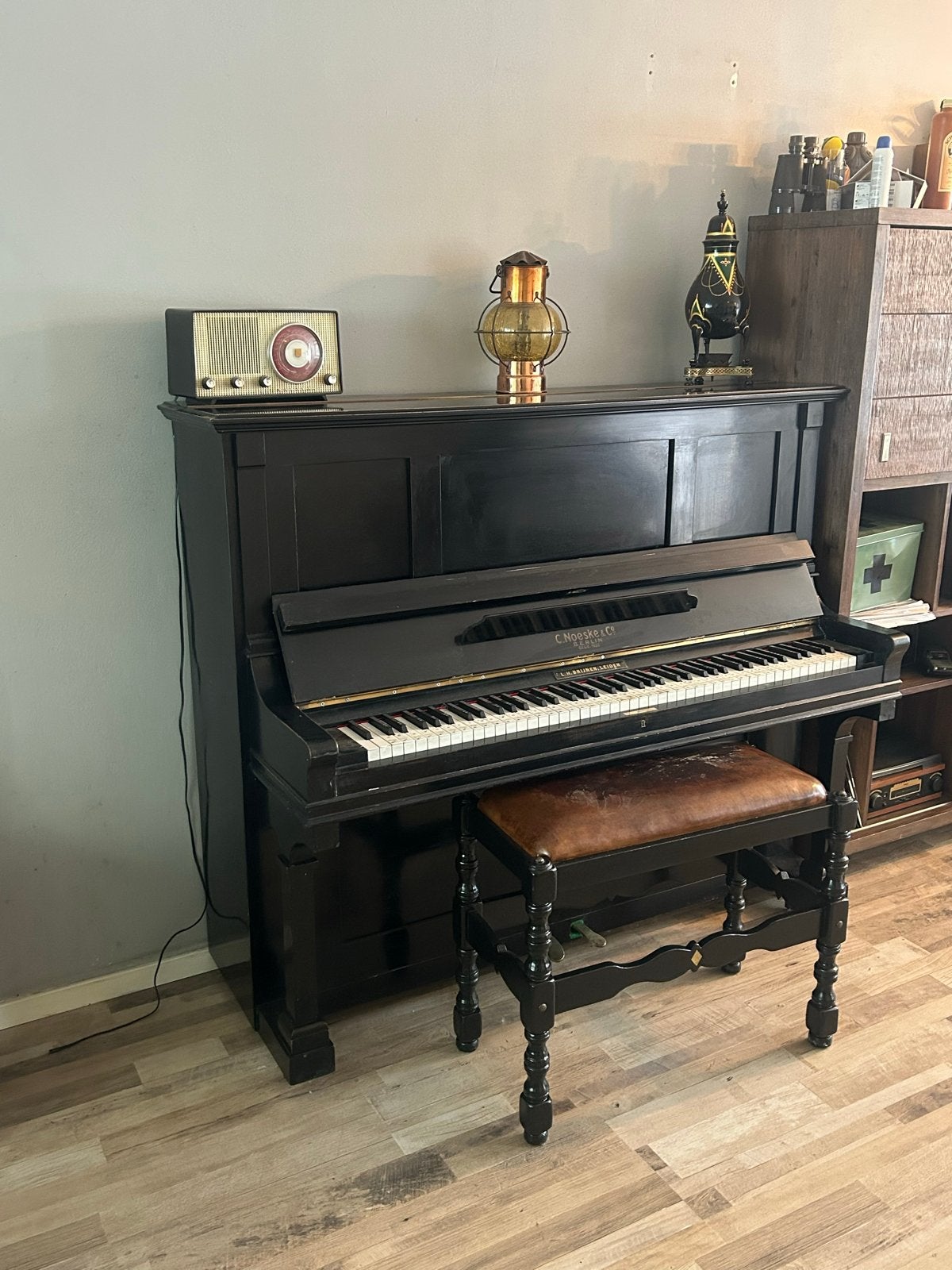 Zwarte piano (excl getoonde kruk), Ophalen, Gebruikt, Zwart, Piano