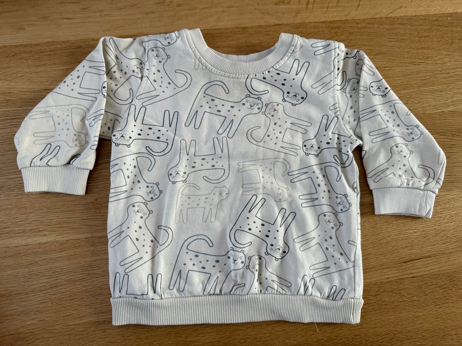 Leuke trui met luipaardprint - Maat 80, Ophalen of Verzenden, Zo goed als nieuw, Jongetje of Meisje, Truitje of Vestje