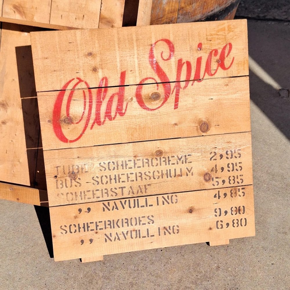 Authentieke vintage winkelkist Old Spice scheerartikelen., Gebruikt, ., ., .