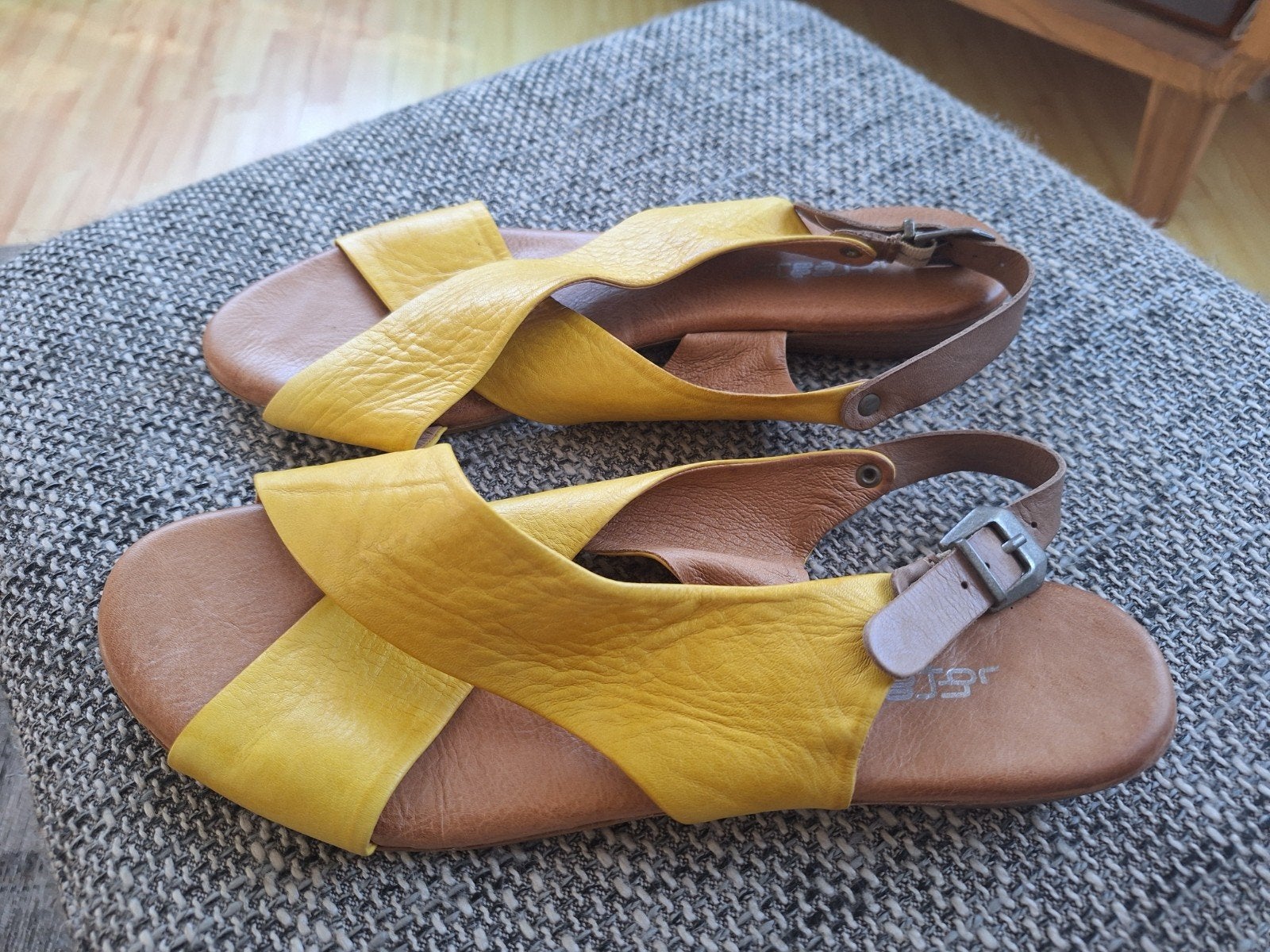 leren sandalen, Zo goed als nieuw, Geel, Creator, Sandalen of Muiltjes