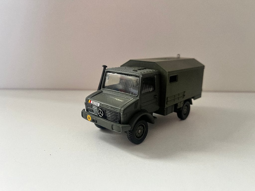 Mercedes Unimog van de Belgische defensie van Solido, Ophalen of Verzenden, Gebruikt, Bus of Vrachtwagen, Overige merken