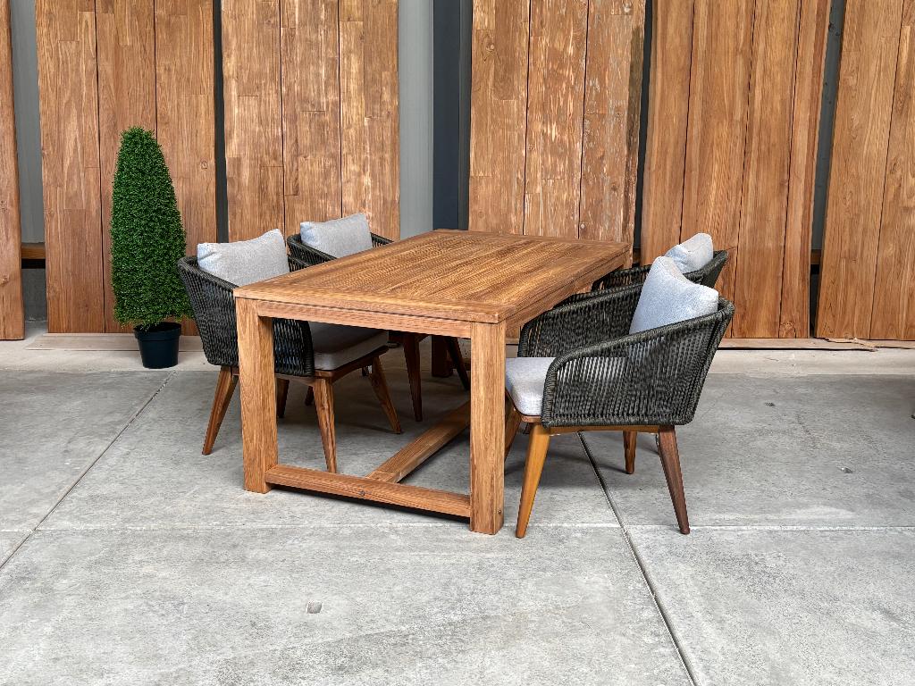 Tuinset | dining | Windsor oud teak 180cm incl 4 Marisol, Ophalen, 4 zitplaatsen, Teakhout, Nieuw