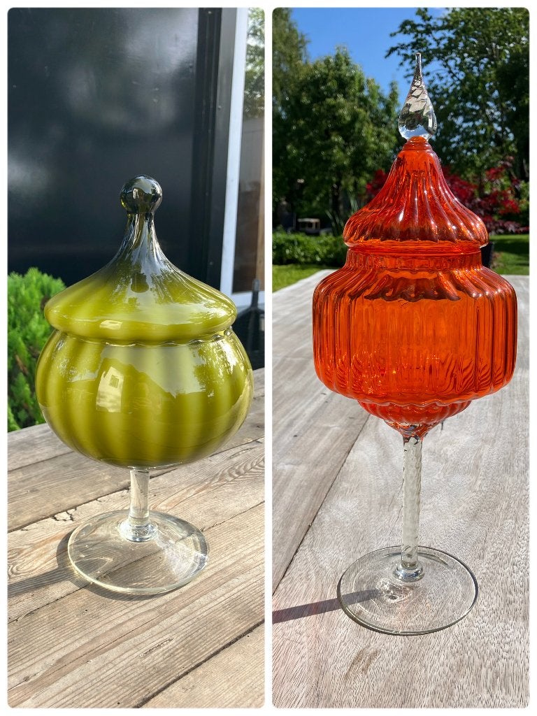 2 X mid century Empoli Italy Candy dish, Ophalen of Verzenden