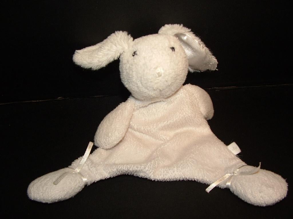 FEETJE KONIJN KNUFFELDOEK VELOURS WIT MET PLUCHE WIT, Verzenden, Nieuw, Overige typen