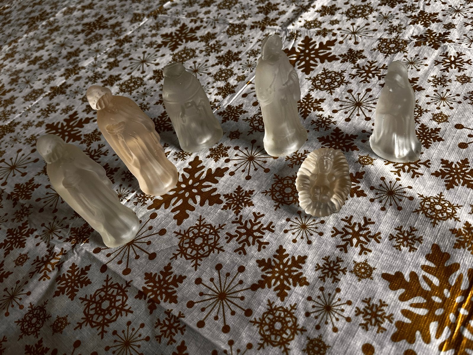 Vintage Kerststal Beeldjes - Melkglas, Antiek en Kunst, Ophalen of Verzenden