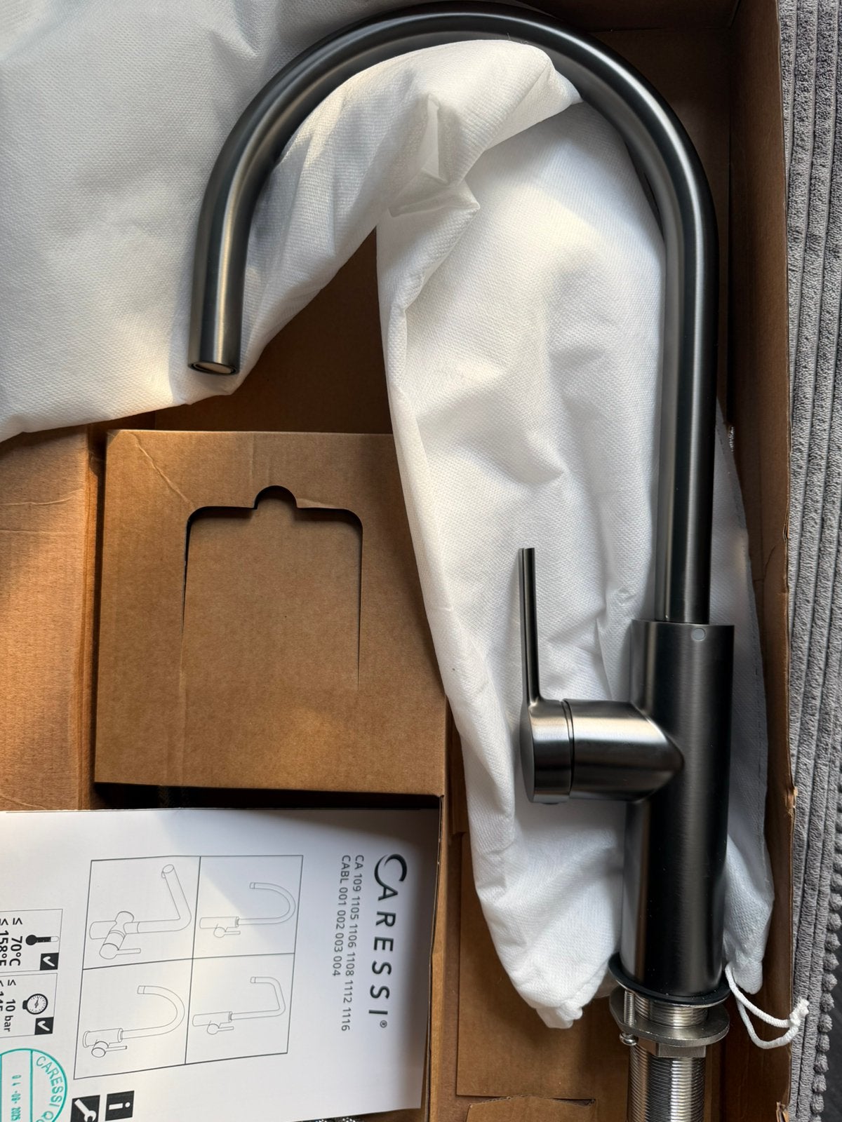 Caressi keuken kraan gun metal nieuw., Ophalen of Verzenden, Zo goed als nieuw, Kraan