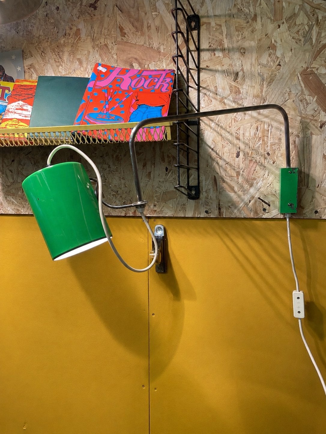 Vintage jaren 70 groene space age Massive wandlamp, ?, Zo goed als nieuw, Overige merken, Metaal