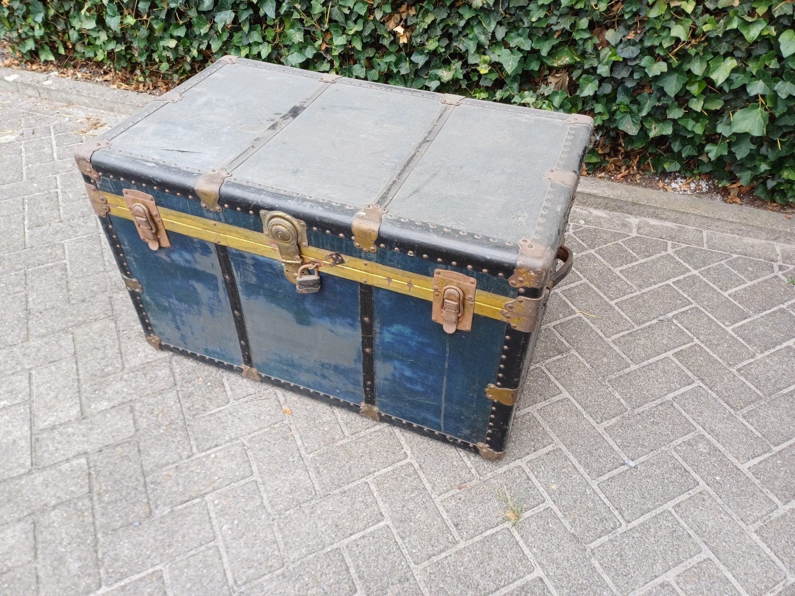 hut koffer, kist  vintage, antiek, Ophalen, Gebruikt, 50 tot 100 cm, 50 tot 75 cm