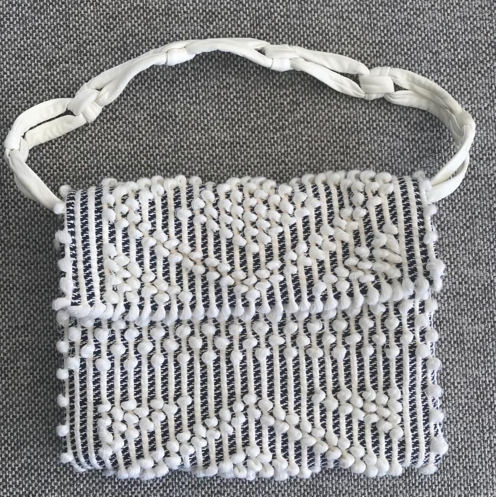 DESIGN ANTONELLO TEDDE TAS ZWART/WIT, Ophalen of Verzenden, Zo goed als nieuw, Wit, Handtas