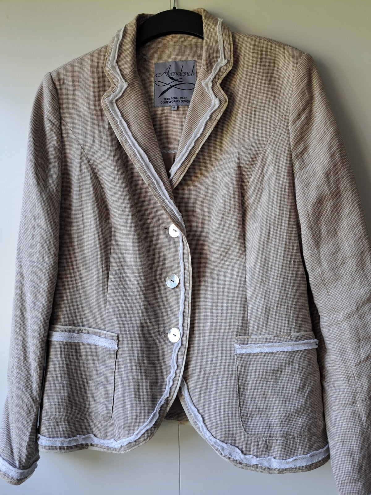100 % Linnen Jasje van Avendonck maat 44, Van Avendonck, Beige, Maat 42/44 (L), Ophalen of Verzenden