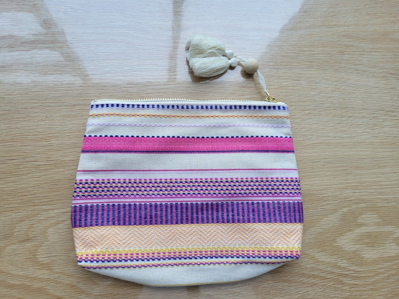 Kleurrijk gestreept make-up tasje/clutch, Ophalen of Verzenden, Zo goed als nieuw, Overige kleuren, Overige typen