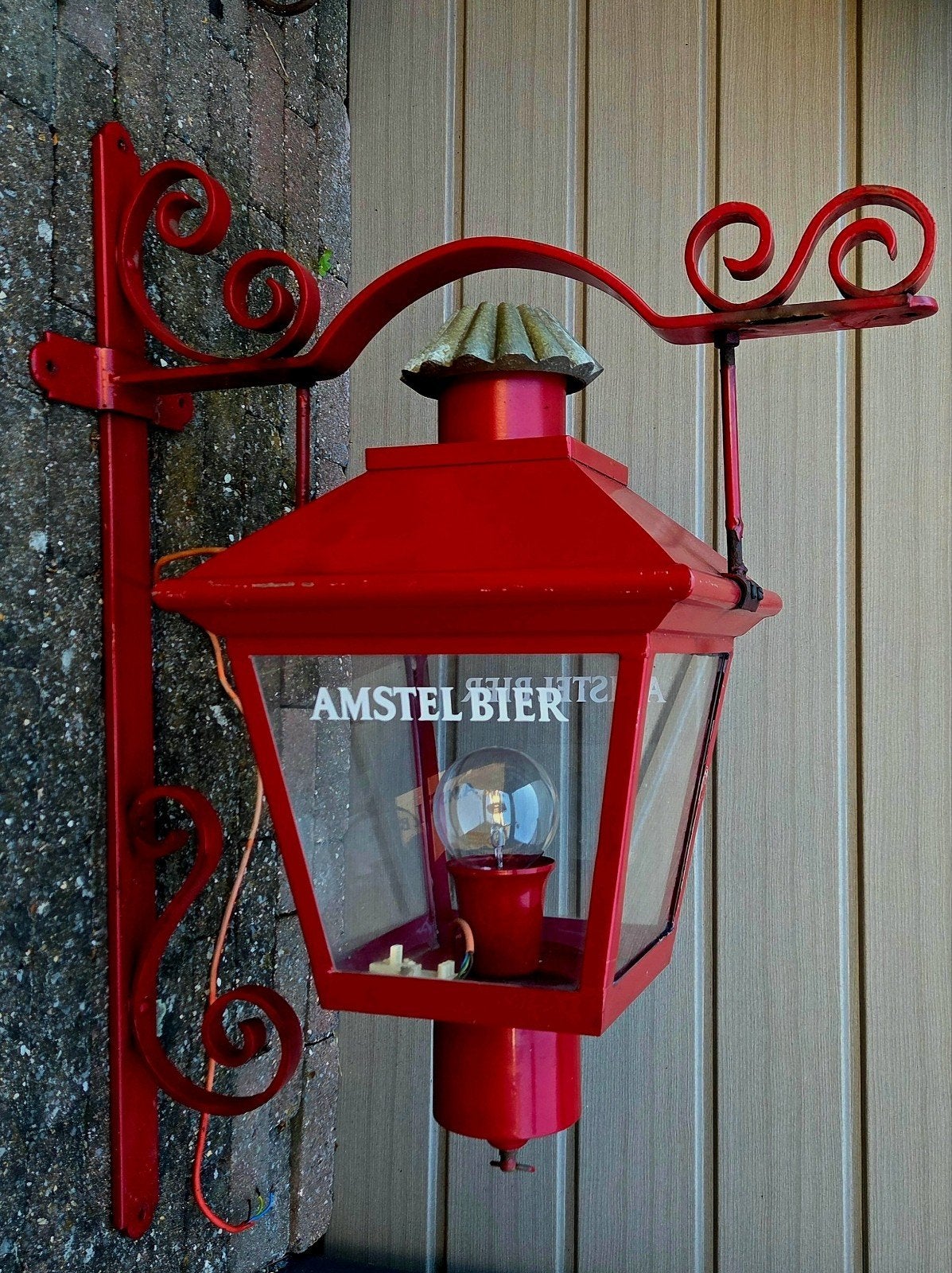 Amstel Bier vintage licht reclame / gevel lamp, Ophalen, Gebruikt, Overige typen, Amstel