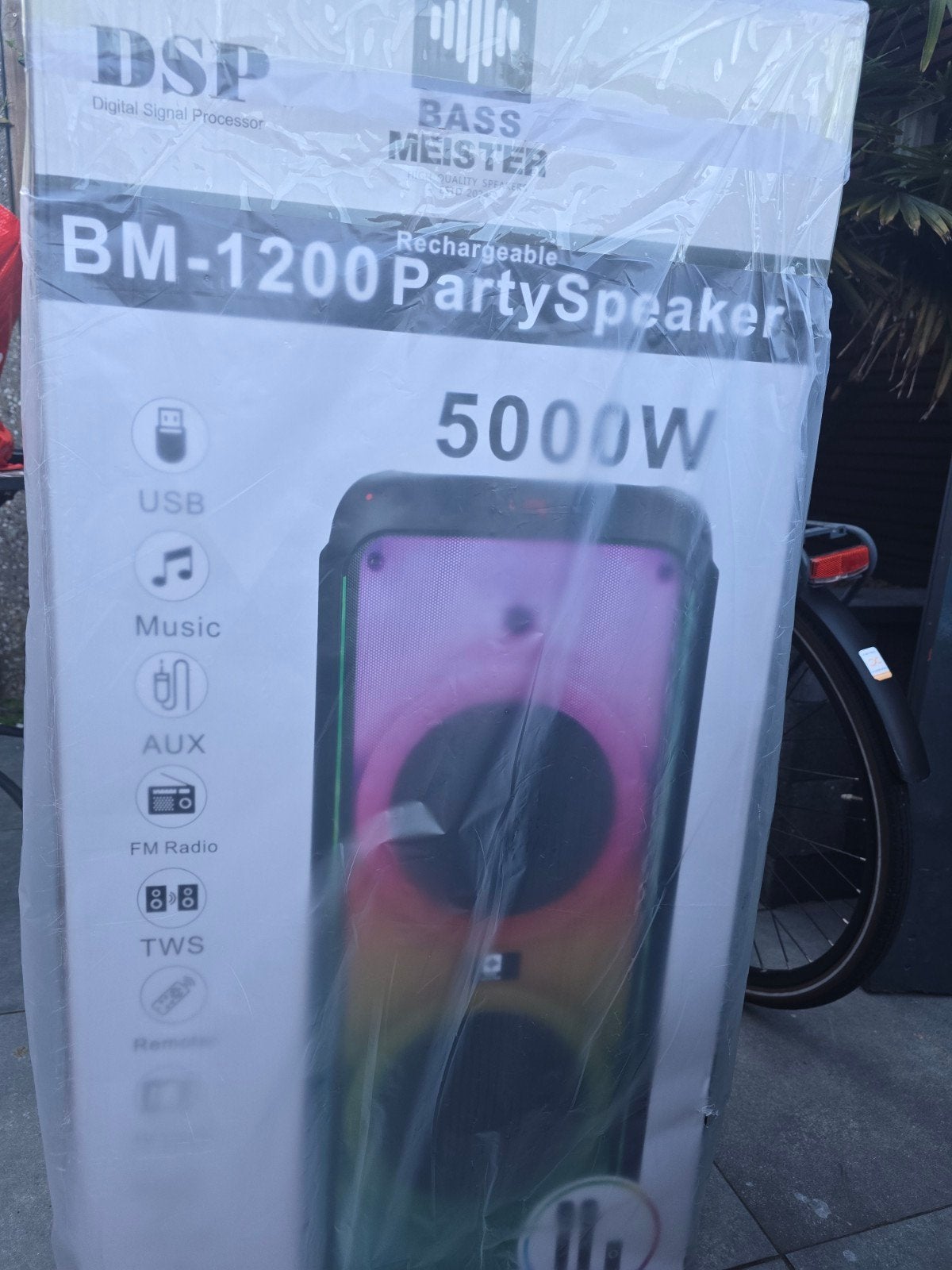 Bass Meister BM-1200 Party Speaker 5000W - Nieuw met 2 mics