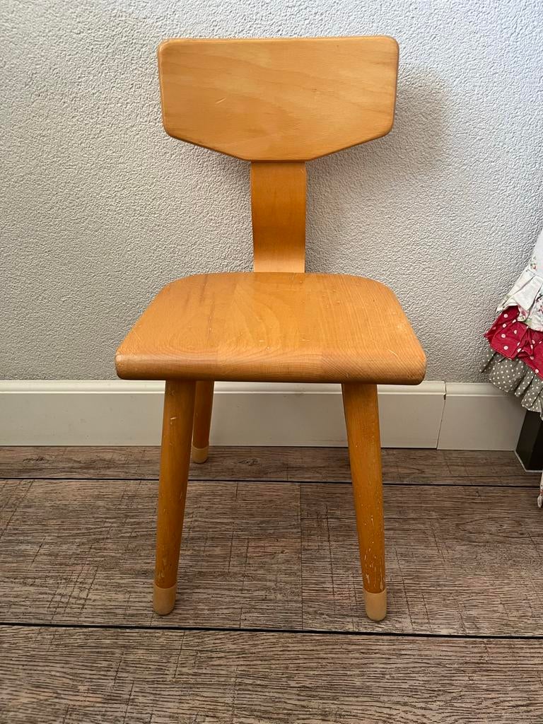 Schilte kinderstoel - Vintage houten stoeltje, Ophalen, Gebruikt, Stoel(en)