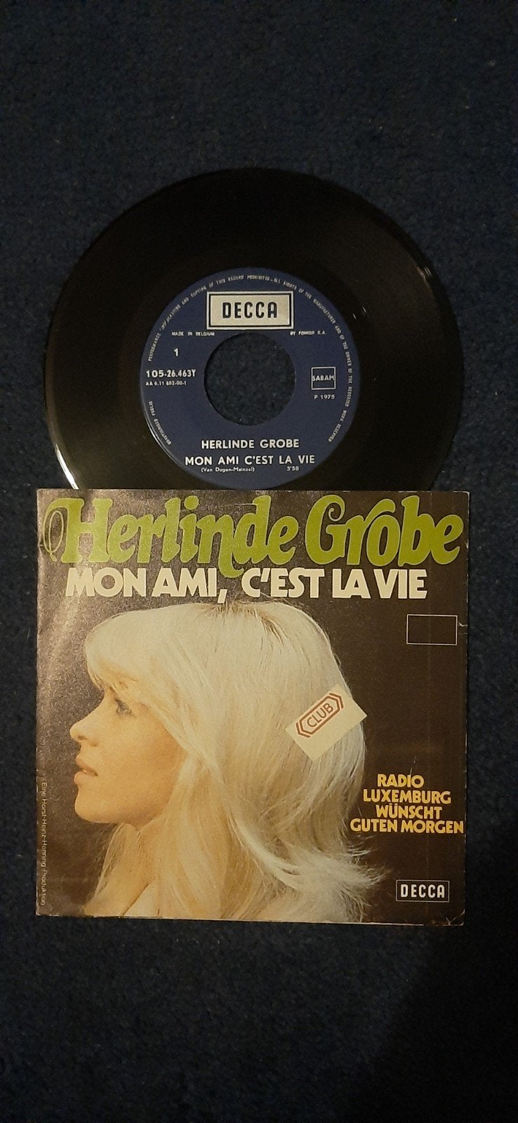 Herlinde Grobe - Mon Ami C'est La Vie (Single, 1975), Gebruikt, 7 inch, Single, Ophalen of Verzenden