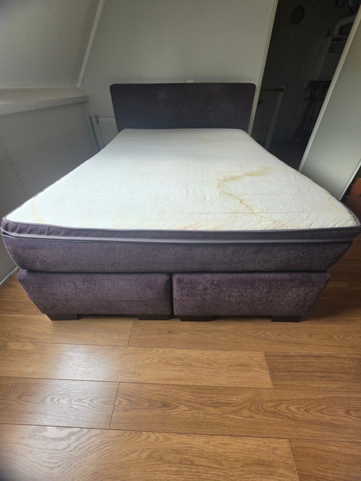 boxspring te koop, Ophalen, Gebruikt, Zwart, Tweepersoons