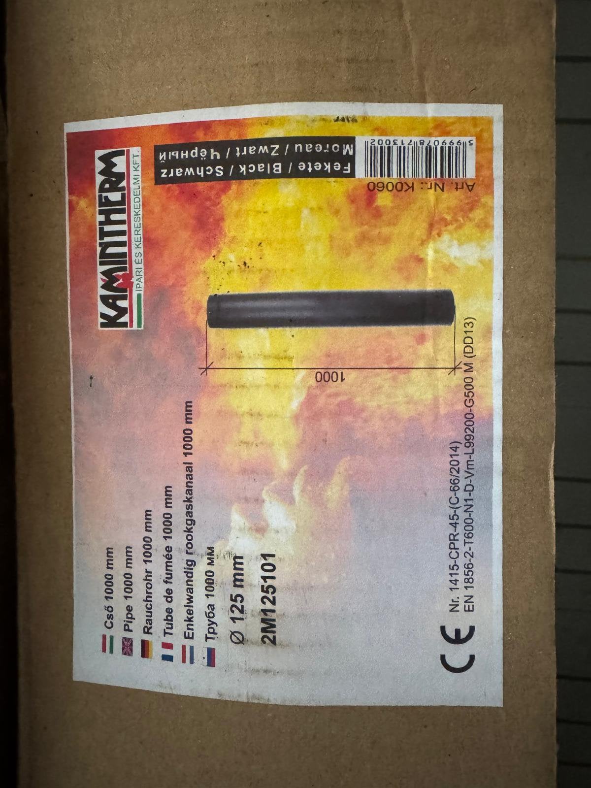 2x 100cm Enkelwandige zwarte kachelpijp, Ophalen, Vrijstaand, Hout, Nieuw