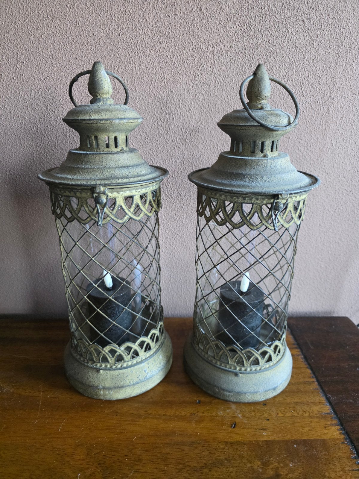 Set van 2 decoratieve lantaarns - 32 cm hoog, Ophalen of Verzenden