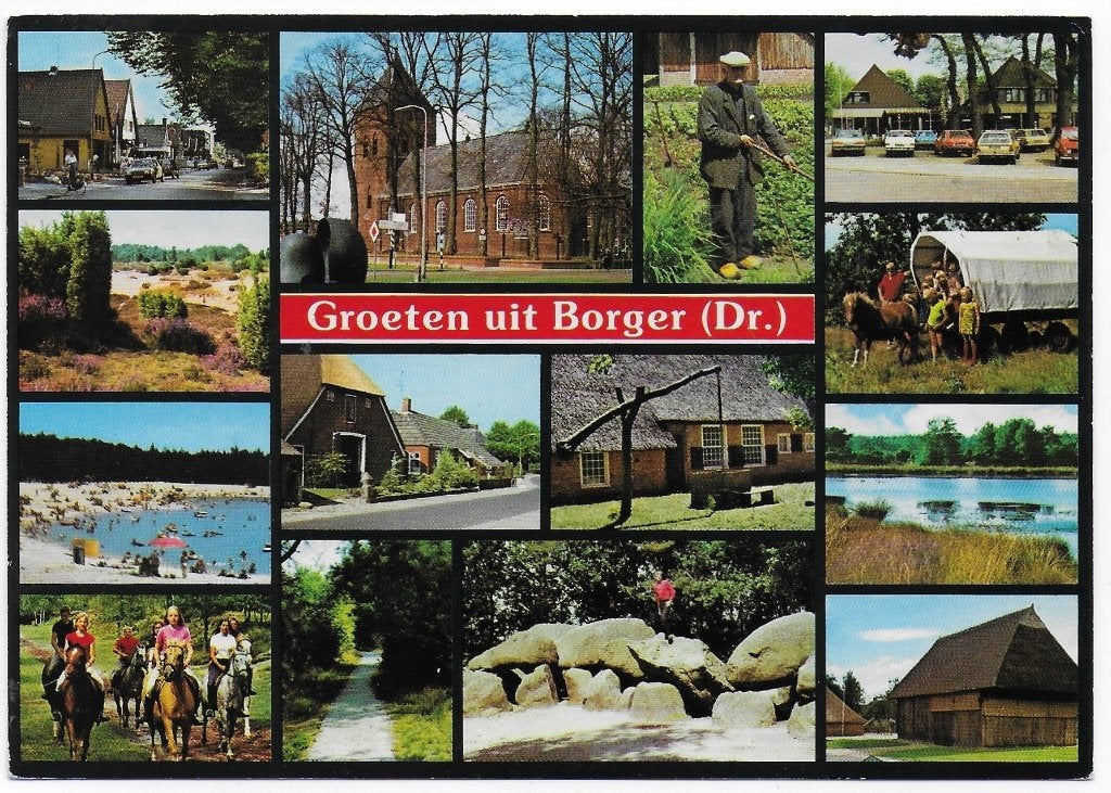 Borger Ongelopen Ansichtkaart ( B6166 ), Ophalen of Verzenden, 1980 tot heden, Gelopen
