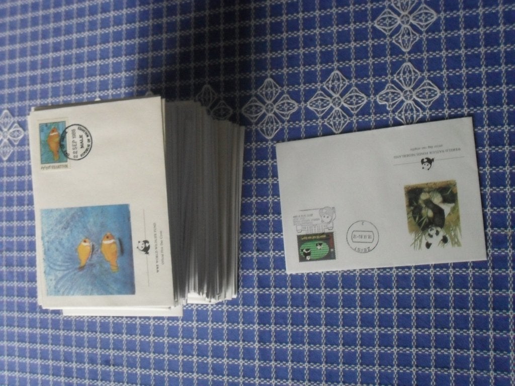 Enveloppen WNF met dieren postzegels 209 stuks, Ophalen of Verzenden, Gestempeld, Dier of Natuur