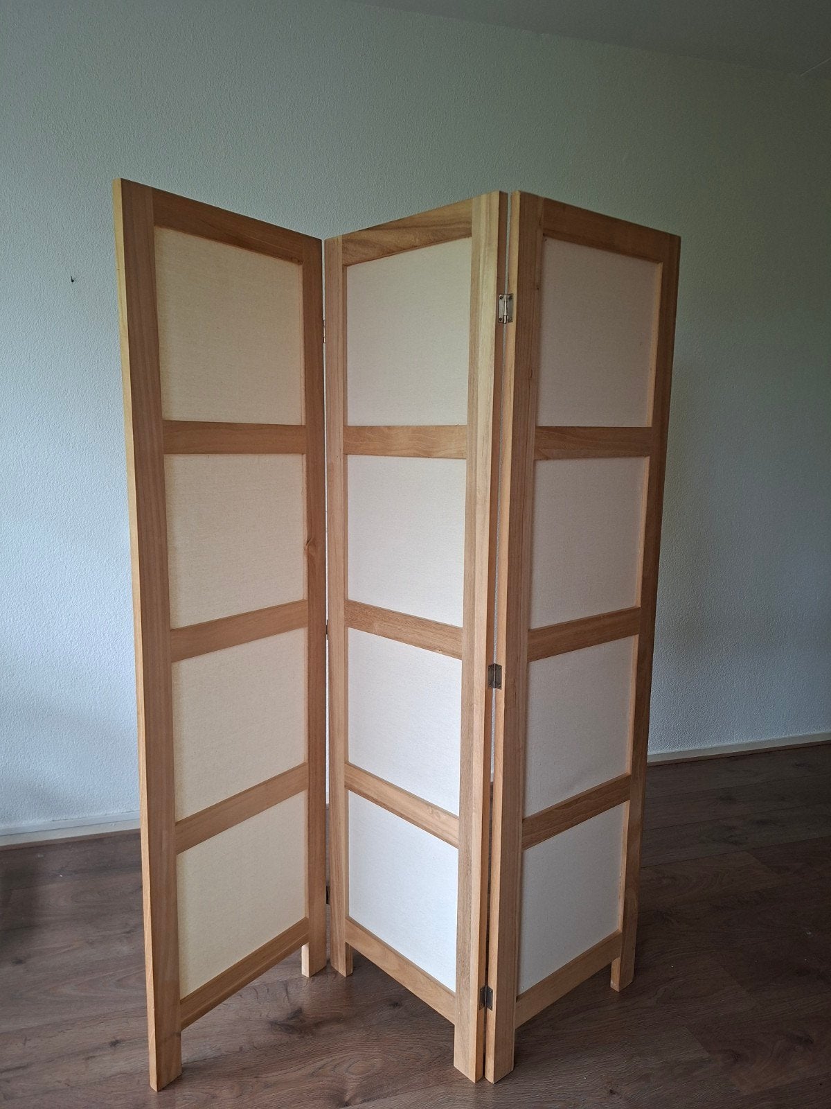 Houten kamerscherm / scheidingswand - 3 panelen, Ophalen of Verzenden, Zo goed als nieuw