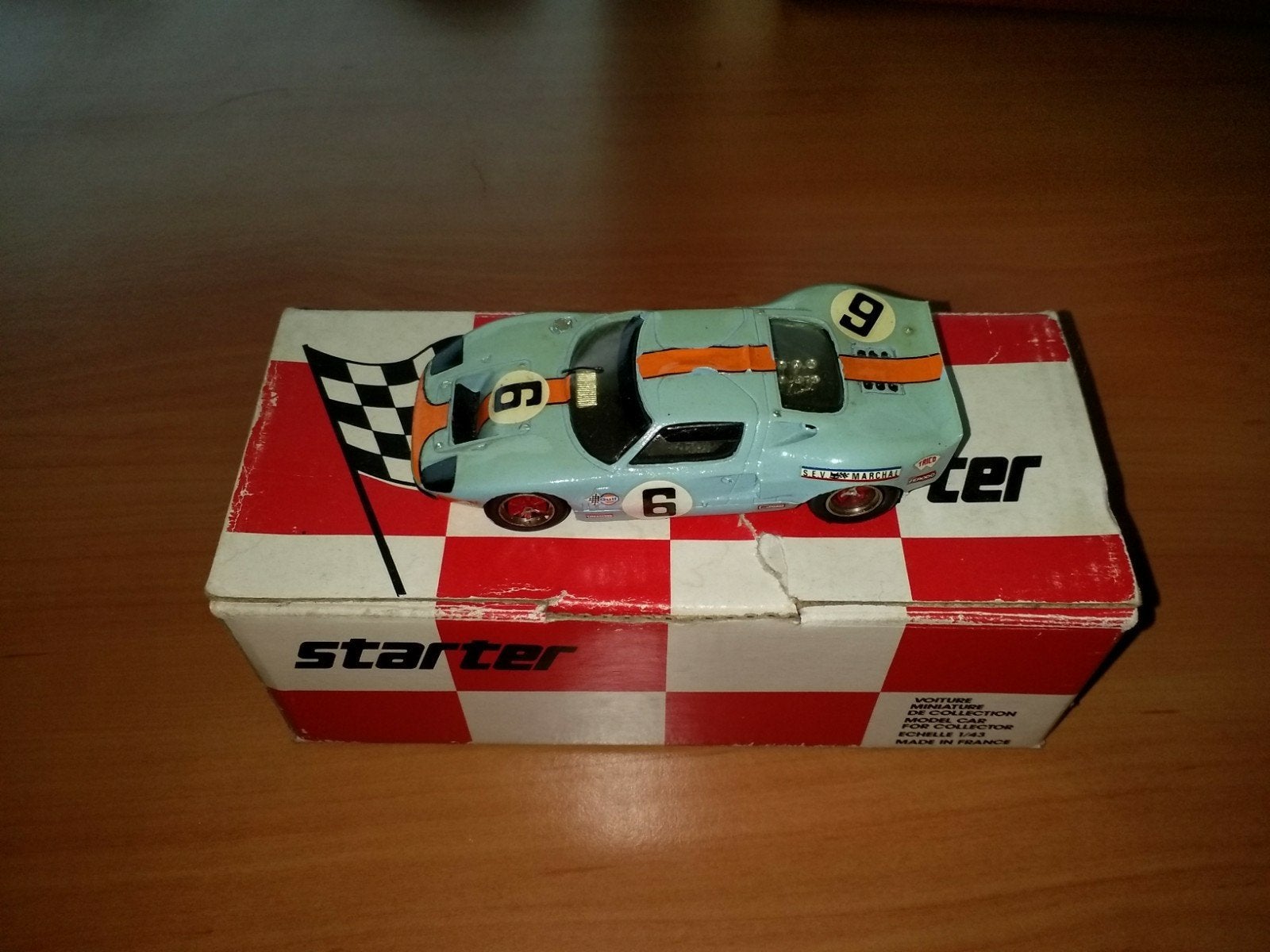 Ford GT40 Starter kit 1:43 Gulf livery Le Mans 1969, Ophalen of Verzenden, Auto