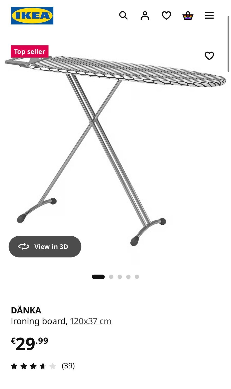 IKEA Strijkplank, Ophalen, Nieuw