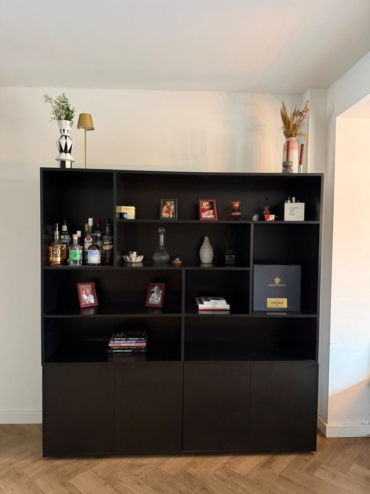 Goossens Buffetkast Madrid Zwart Melamine, Ophalen, Overige materialen, Strak, Gebruikt