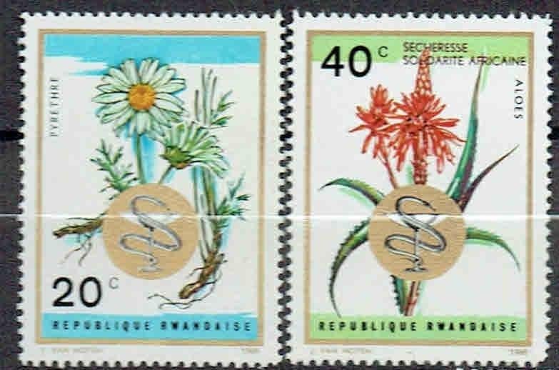 Rwanda 1969 Medicinale planten Bloemen, Verzenden, Postfris, Dier of Natuur