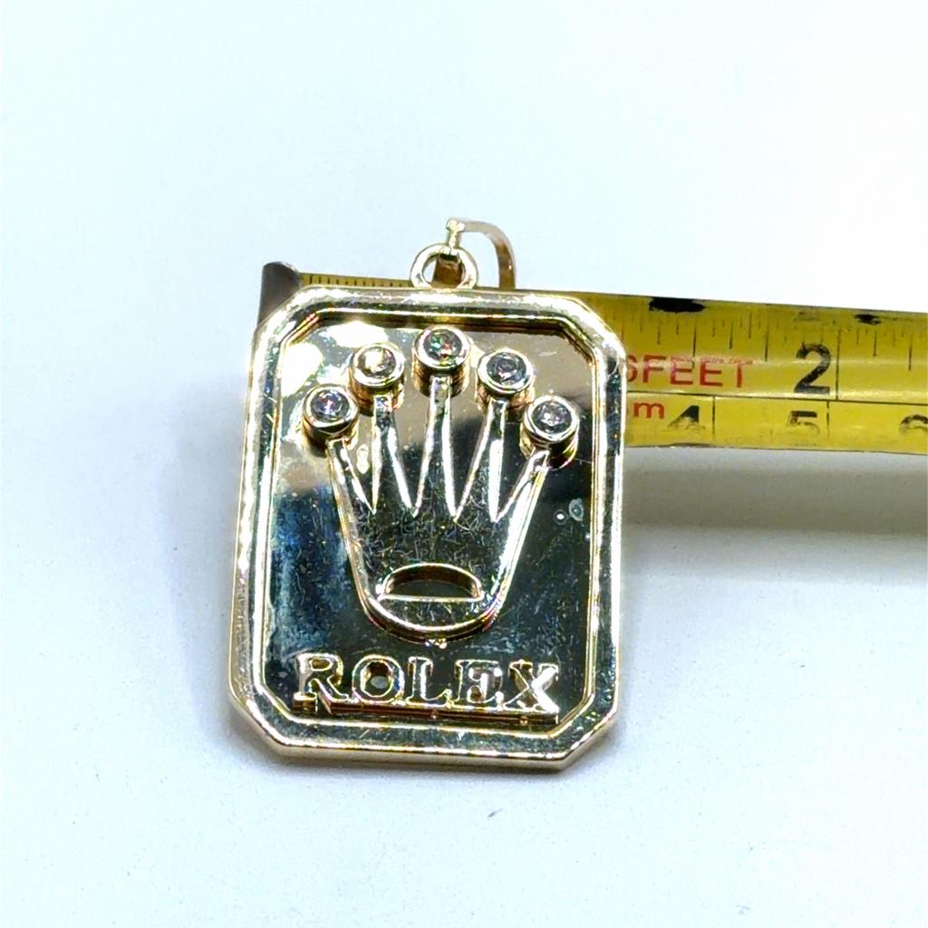 Gouden Rolex Kroon Hanger met Zirkonia, Overige voorstellingen, Wwww.bredajuwelier.nl, Www.bredajuwelier.nl, Nieuw