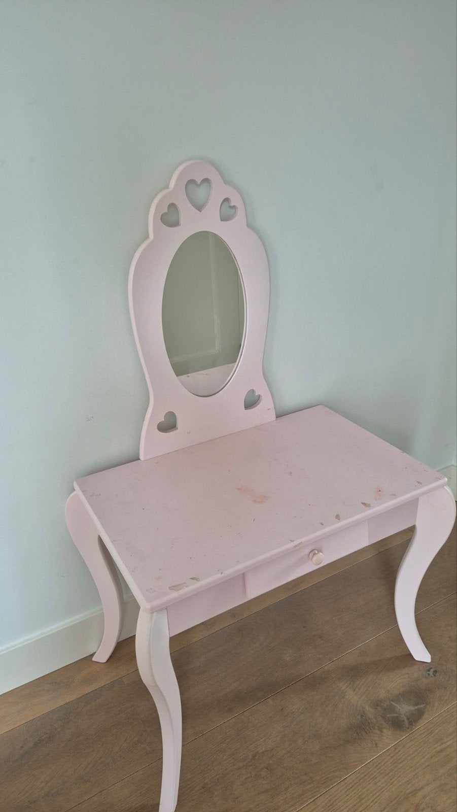 Roze kaptafel met spiegel voor kinderen, Ophalen, Gebruikt, Tafel(s)