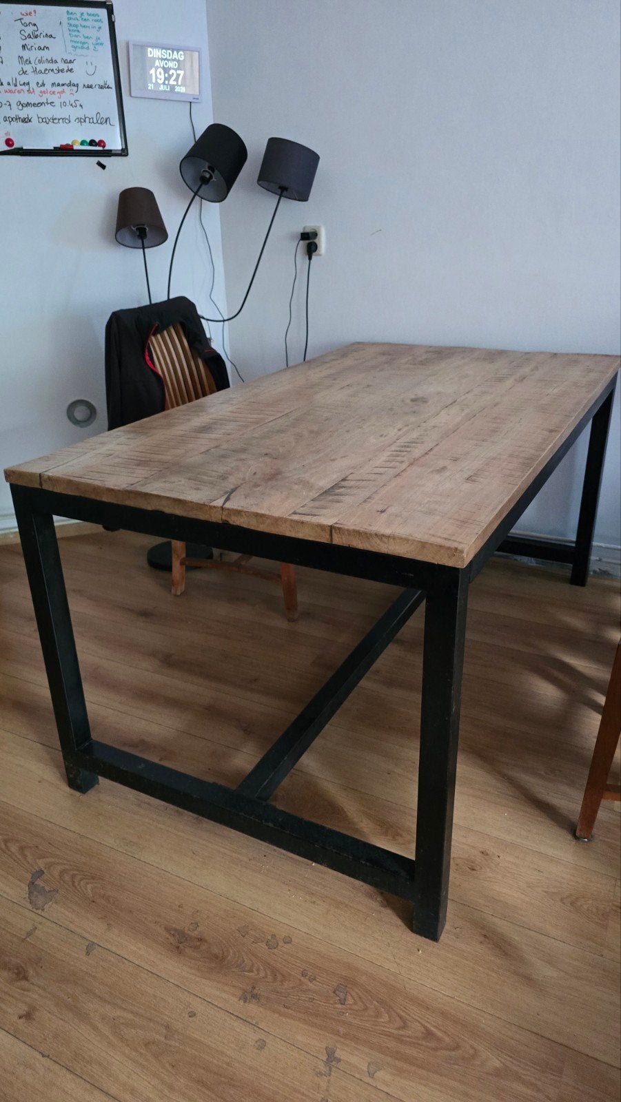 Mooie mango houten eettafel, Huis en Inrichting, Tafels | Eettafels, Ophalen, Gebruikt, 50 tot 100 cm, 150 tot 200 cm