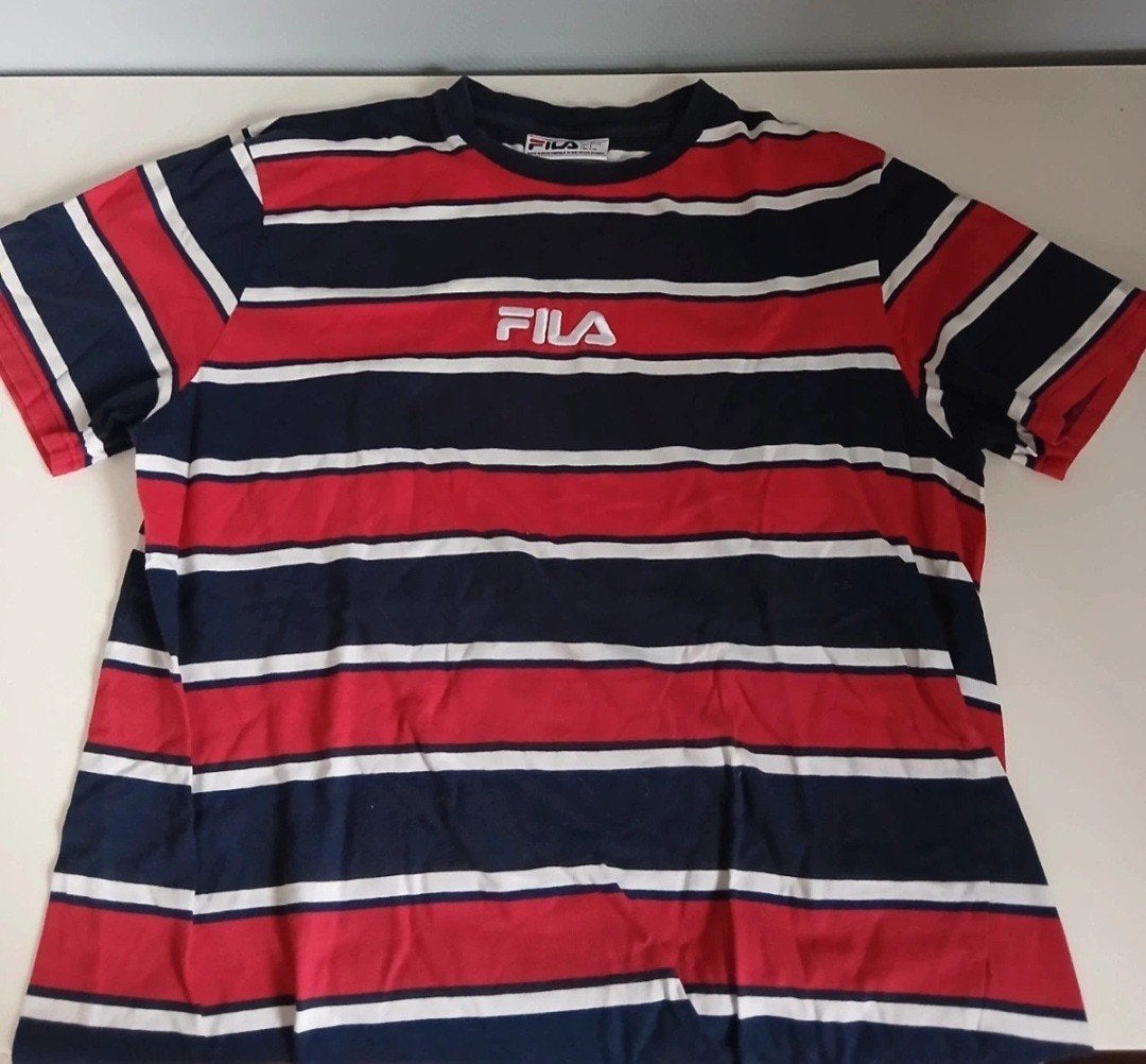 Fila T-shirt gestreept rood, wit, blauw - Maat L, Maat 52/54 (L), Meerkleurig, Ophalen of Verzenden, Zo goed als nieuw