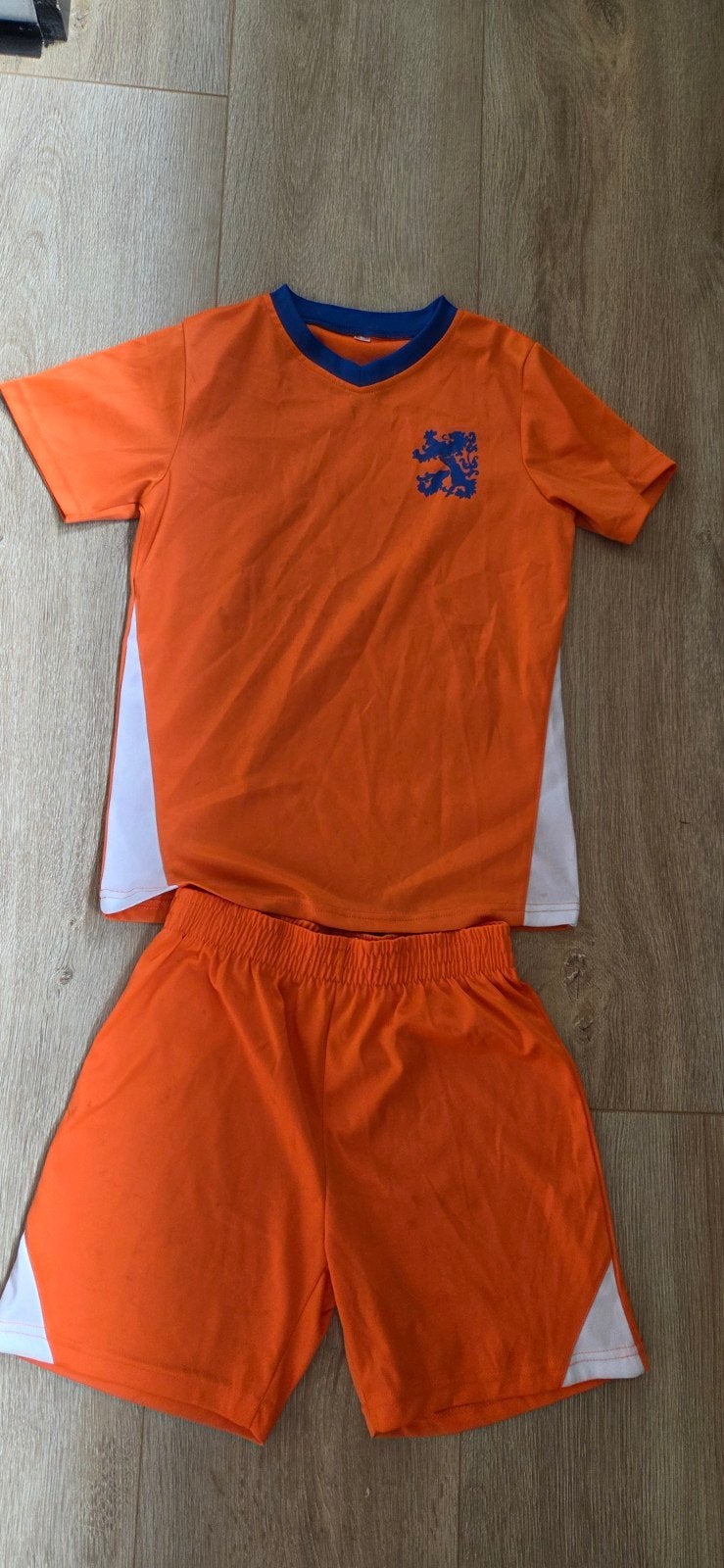Oranje voetbalpakje WK - Maat 146/152, Ophalen of Verzenden, Gebruikt, Set