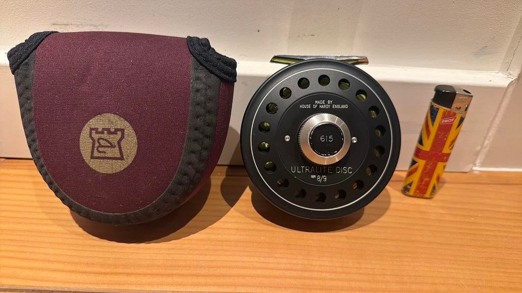 Hardy Utralite Disc #8/9 met Hardy Distance spey lijn, Ophalen of Verzenden, Zo goed als nieuw, Molen