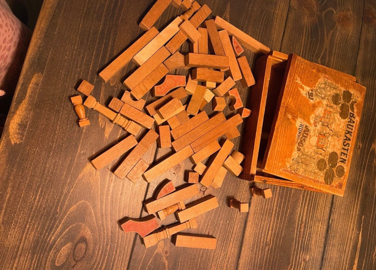 Vintage houten blokken, Ophalen of Verzenden, Gebruikt