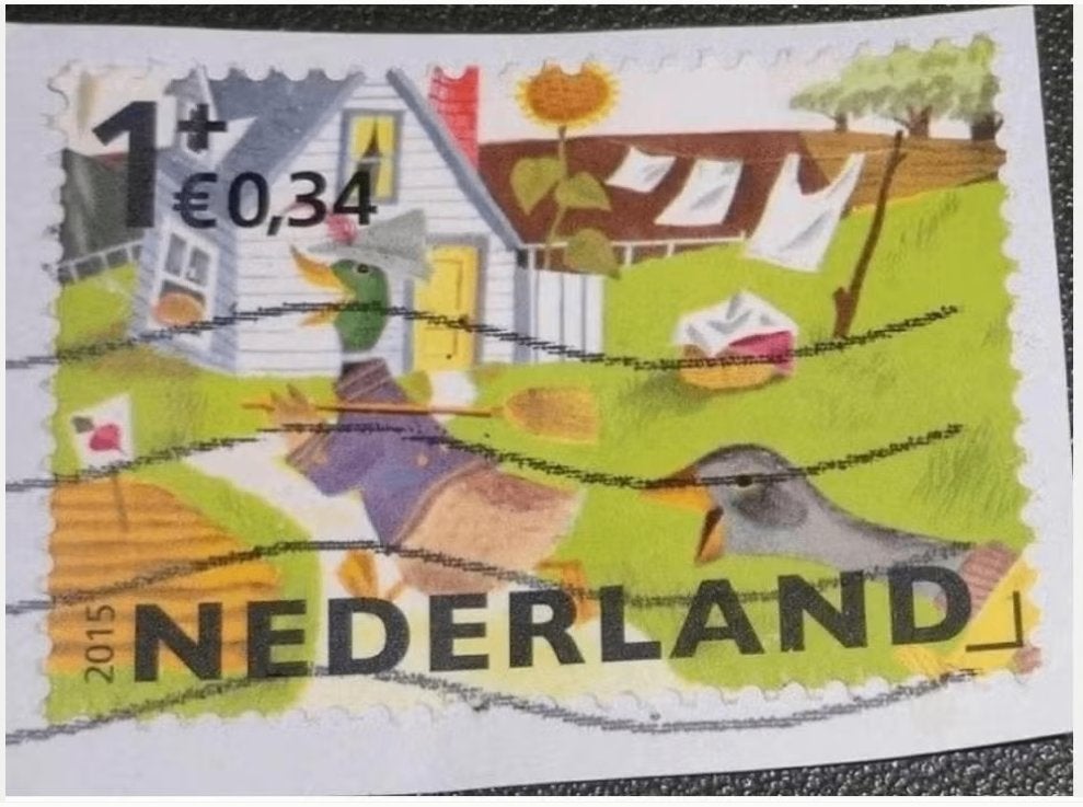 Kinderzegel - NVPH 3362d - 2015 - Eend - Was - Huis, Verzenden, Na 1940, Gestempeld
