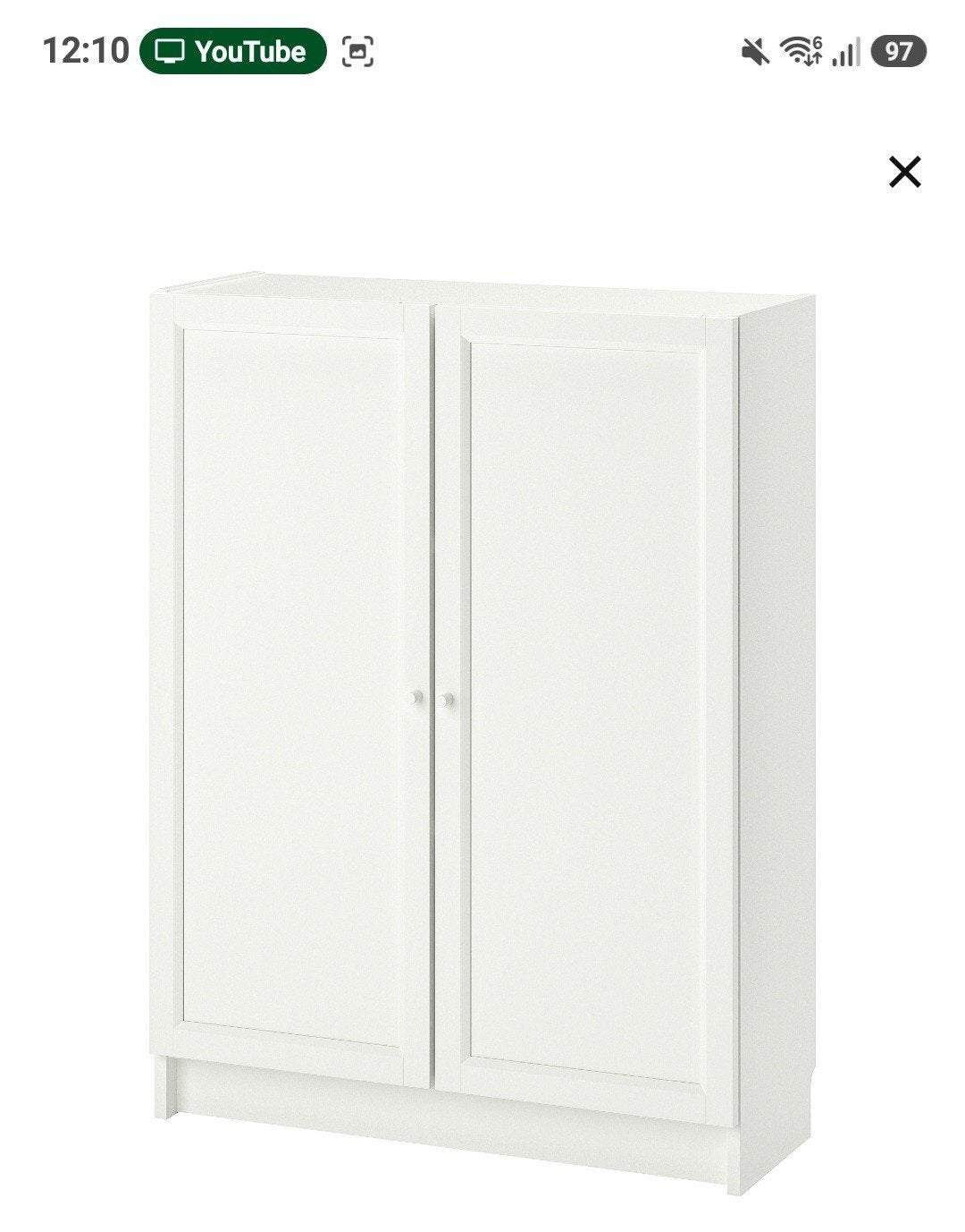 Witte billy boekenkast met oxberg deurtjes, Ophalen, Gebruikt, 100 tot 150 cm, 50 tot 100 cm