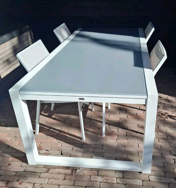 LIFE Outdoor Living Tuintafel set met 6 Stoelen. Mooi set!, Ophalen, Zo goed als nieuw, Rechthoekig, Aluminium