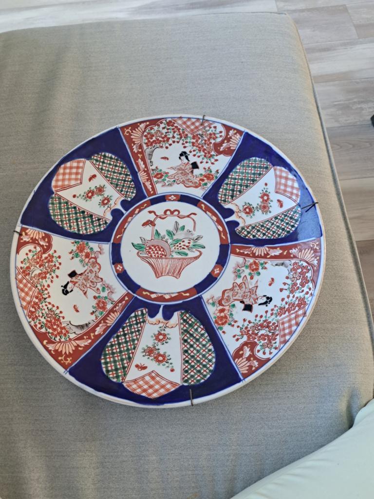 Antiek japans Imari porselein bord handveschilderd, Antiek en Kunst, Ophalen of Verzenden