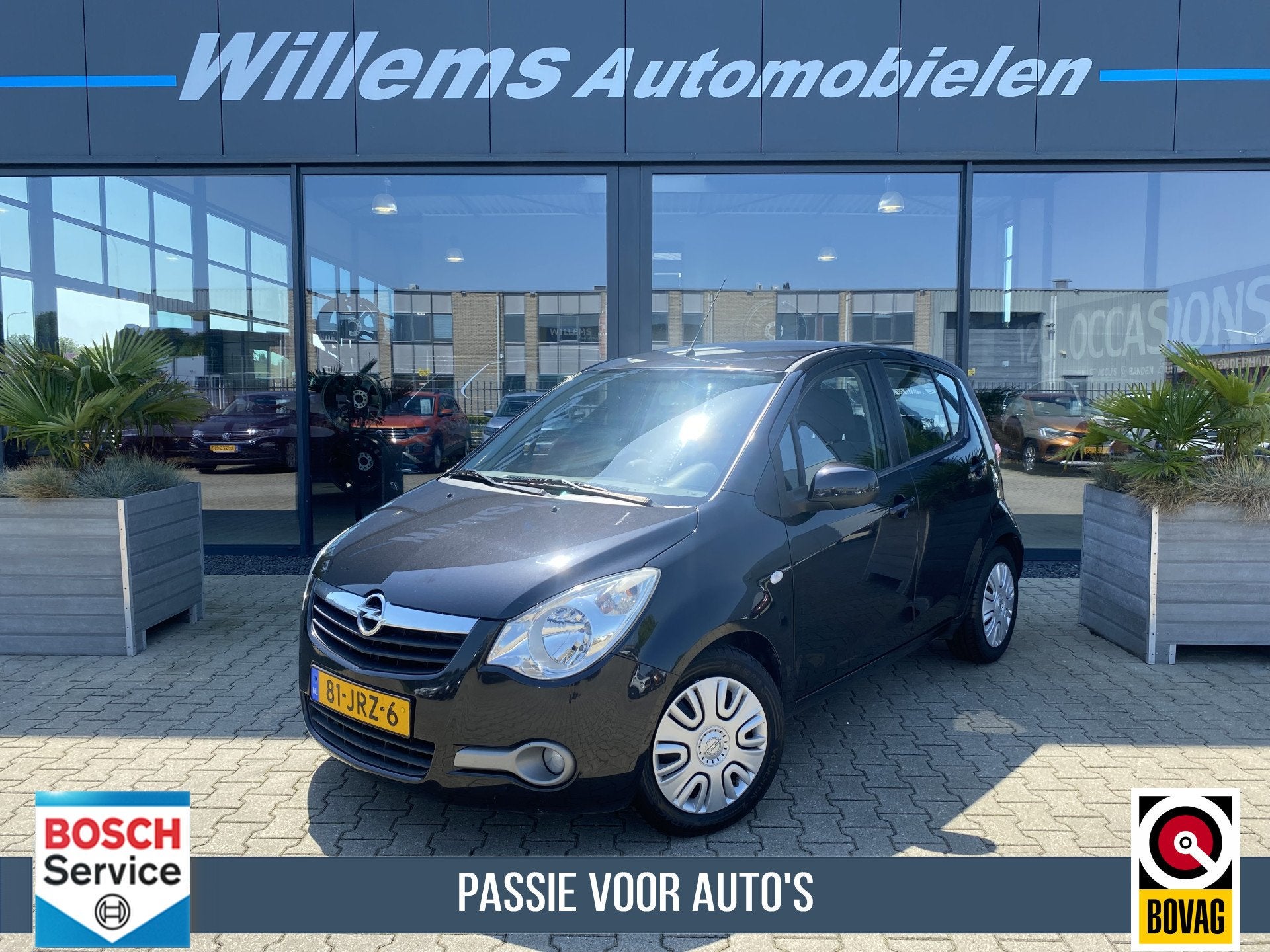 Opel Agila 1.2 Enjoy Airco (bj 2009), Auto's, Opel, Voorwielaandrijving, Zwart, Origineel Nederlands, Bedrijf