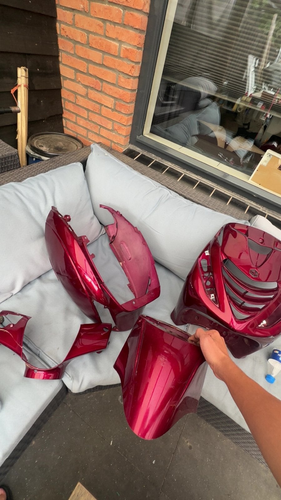 Kappenset zip DARK candy red, Ophalen of Verzenden, Zo goed als nieuw, Kap, Piaggio