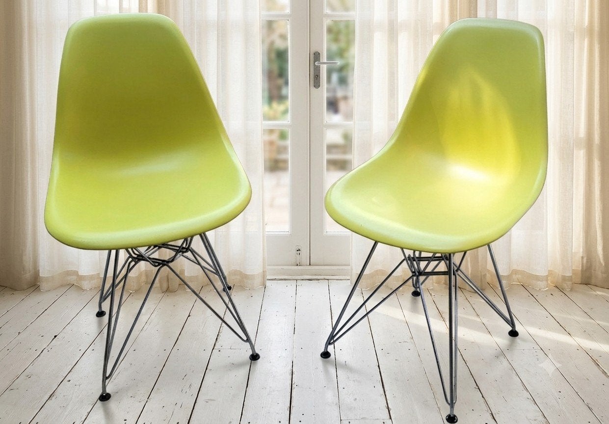 Vitra DSR | 2 Stoeltjes | Lime groen, Vitra, Gebruikt, Twee, Overige kleuren